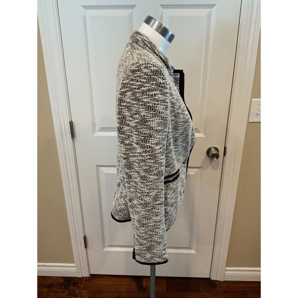 Cartonnier Anthropologie White & Blue Tweed Blazer, Size 8 - Picture 4 of 9